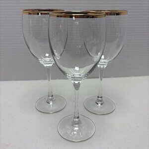 Luminarc France Wine Glasses With Gold Tone Rim Set/2 - 2122